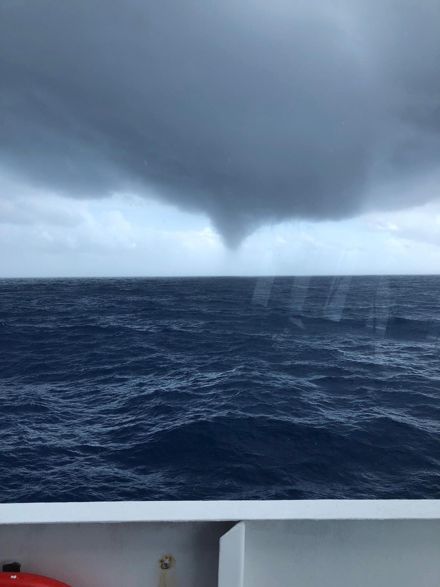 Journey into Midnight: Light and Life Below the Twilight Zone (c) The waterspout on portside of the vessel, (c) NOAA / Joshua Bierbaum
