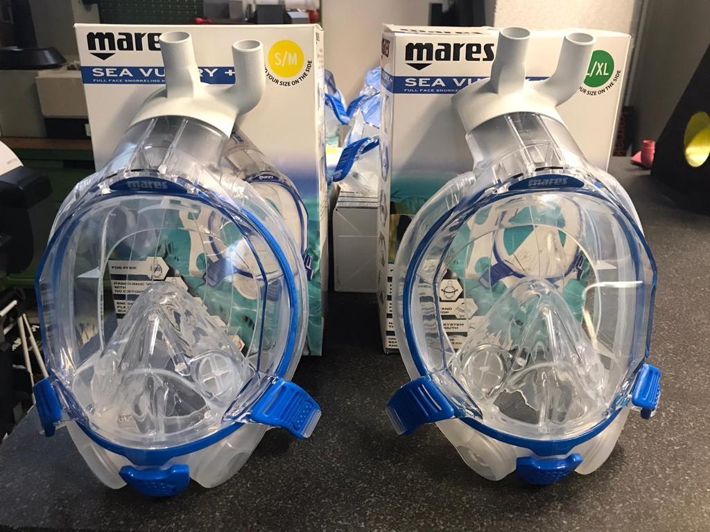 IV MARES vs COVID-19 (c) Mares full-face snorkel masks SEA VU DRY + converted into CPAP respirators